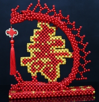 手工串珠成人diy制作福龙字画摆件